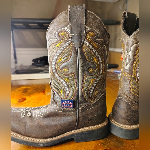 White Wolf Brown Embroidered Cowboy Boots Viboron Mexico 6 - Picture 3 of 13